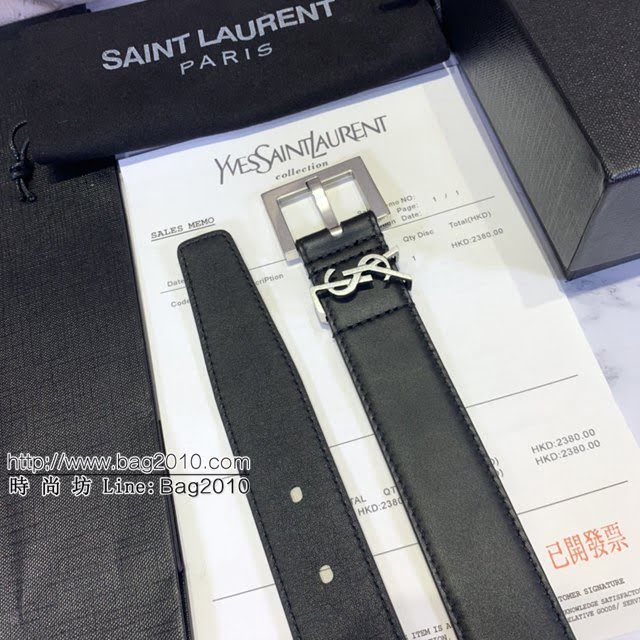 Saint Laurent女士皮帶 聖羅蘭金扣小牛皮腰帶  jjp1756